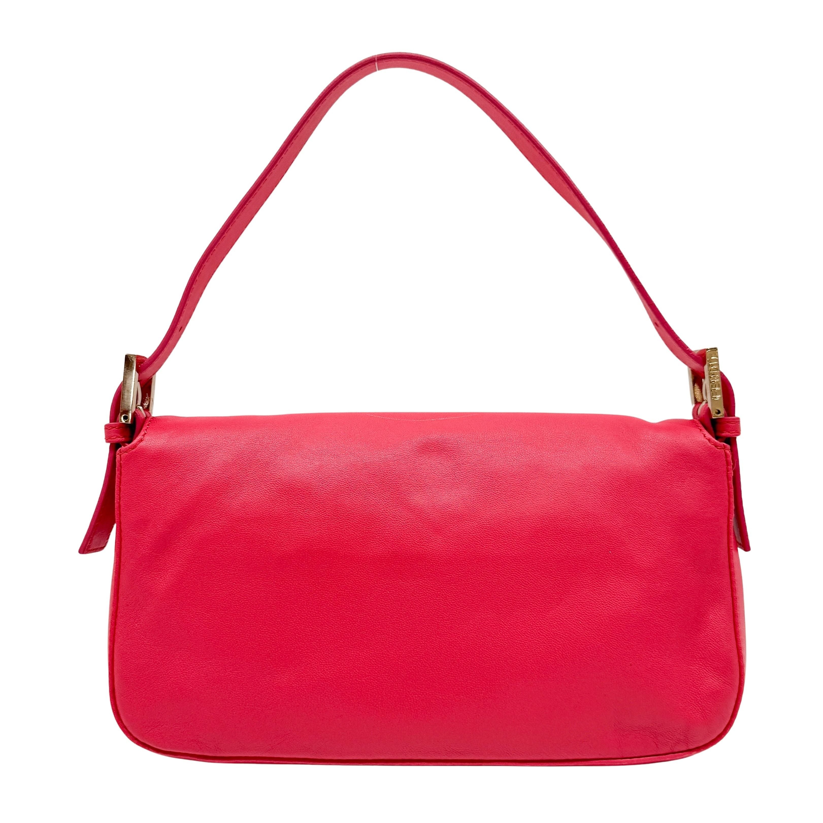 Baguette Pink Leather Shoulder Bag