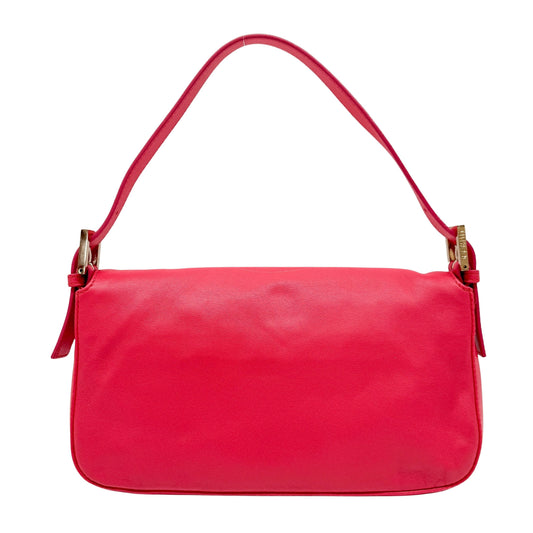 Baguette Pink Leather Shoulder Bag