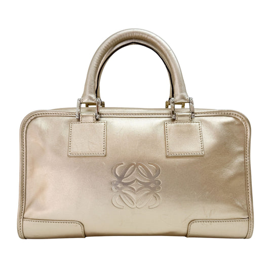 Anagram Gold Leather Hand Bag