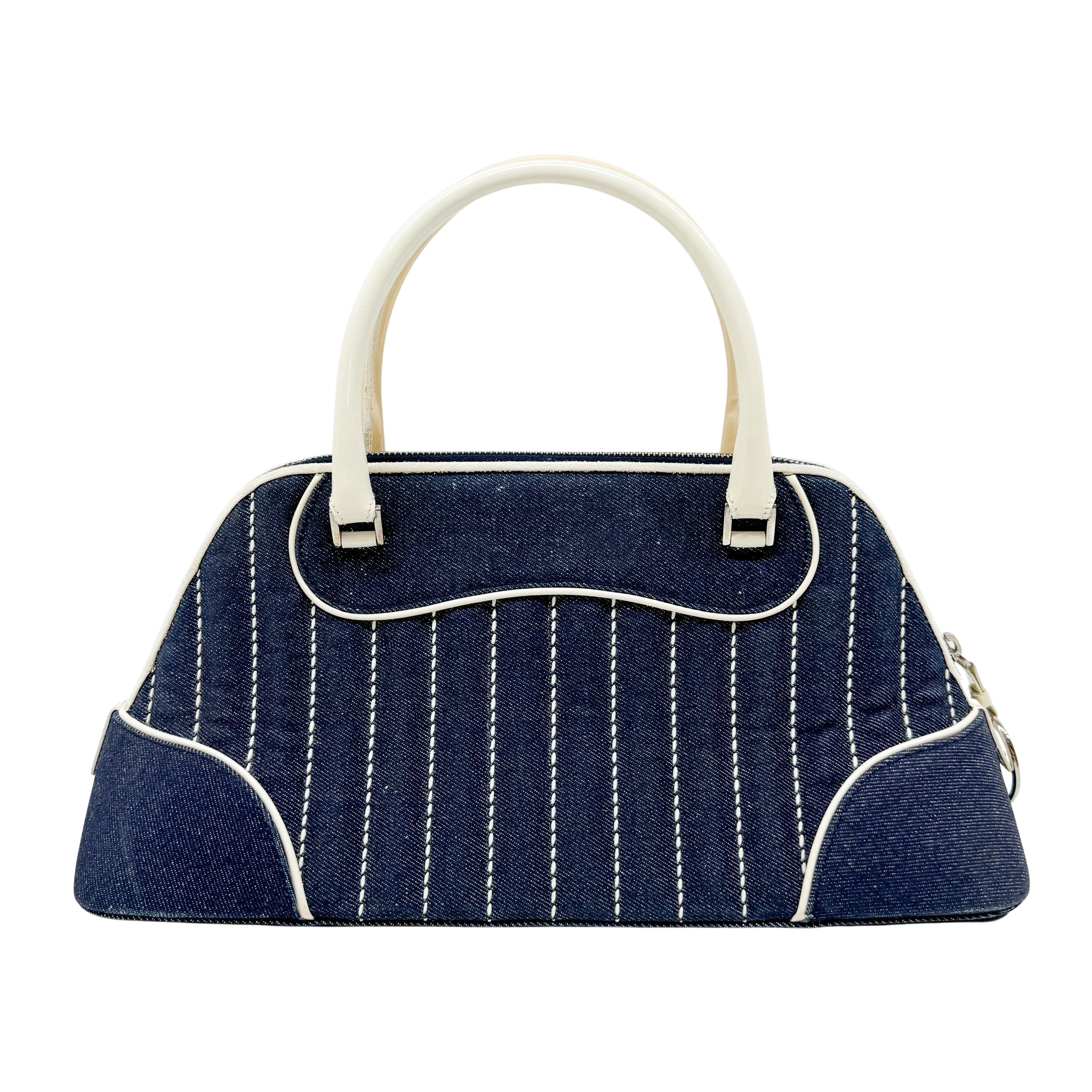 CHRISTIAN DIOR DENIM MONTAIGNE CADILLAC 1947 HANDLE BAG