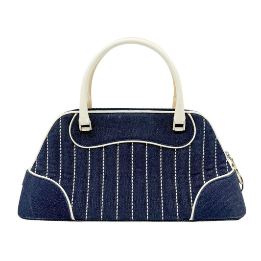 CHRISTIAN DIOR DENIM MONTAIGNE CADILLAC 1947 HANDLE BAG