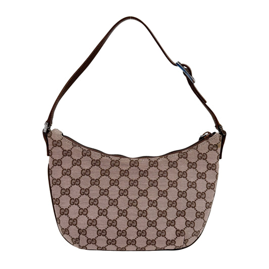 GG Brown Canvas Shoulder Bag