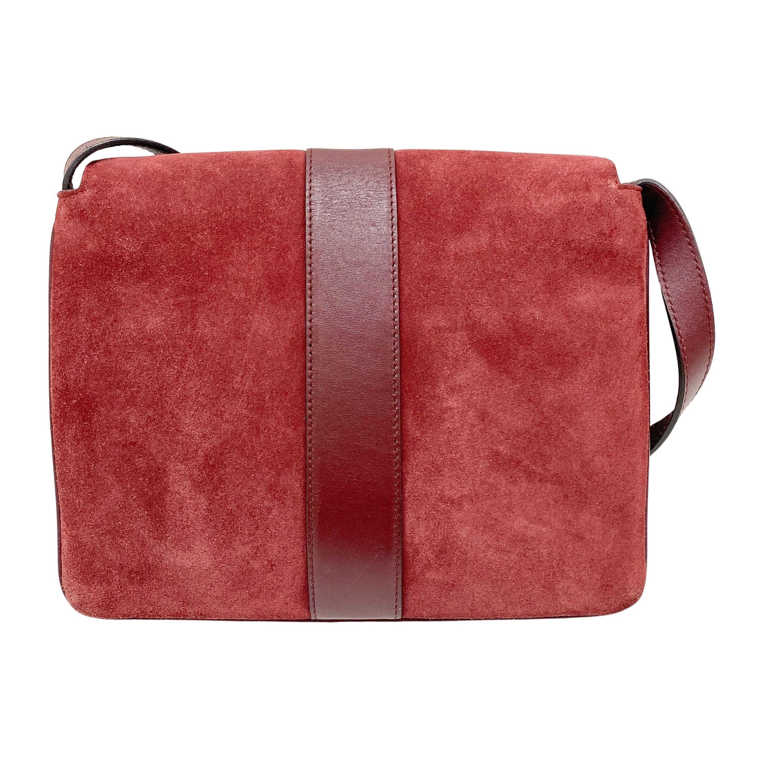 GG Marmont Red Suede Shoulder Bag