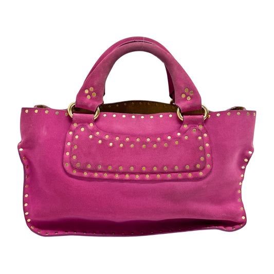 Boogie Pink Studded Suede Hand Bag