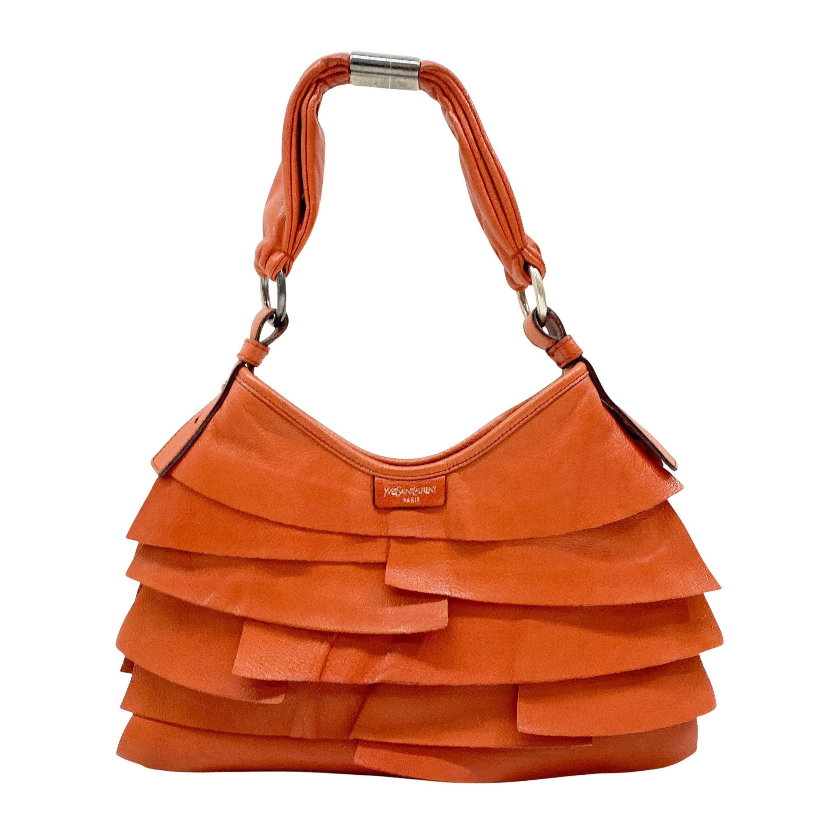 Saint Tropez Orange Leather Shoulder Bag