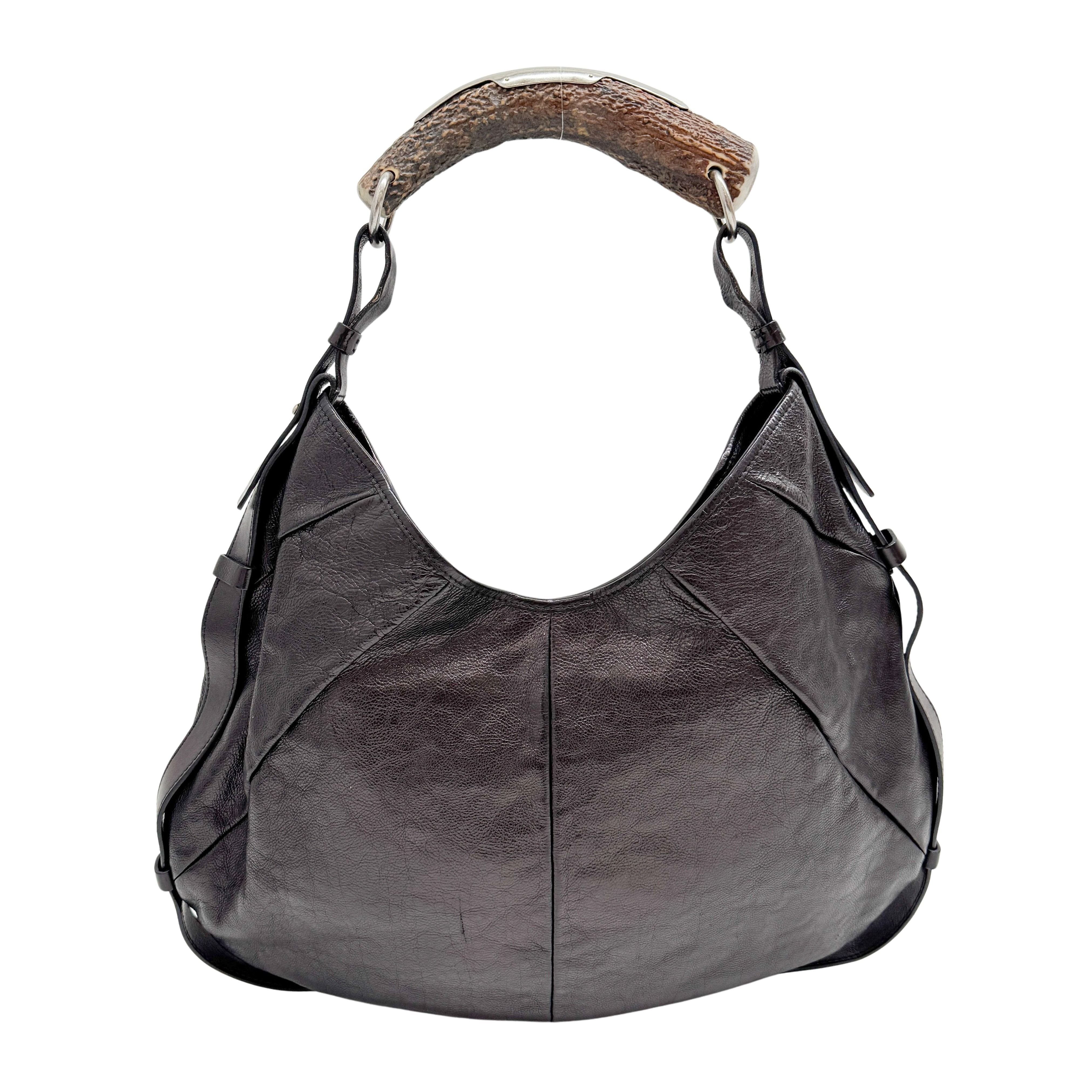 Mombasa Black Leather Shoulder Bag