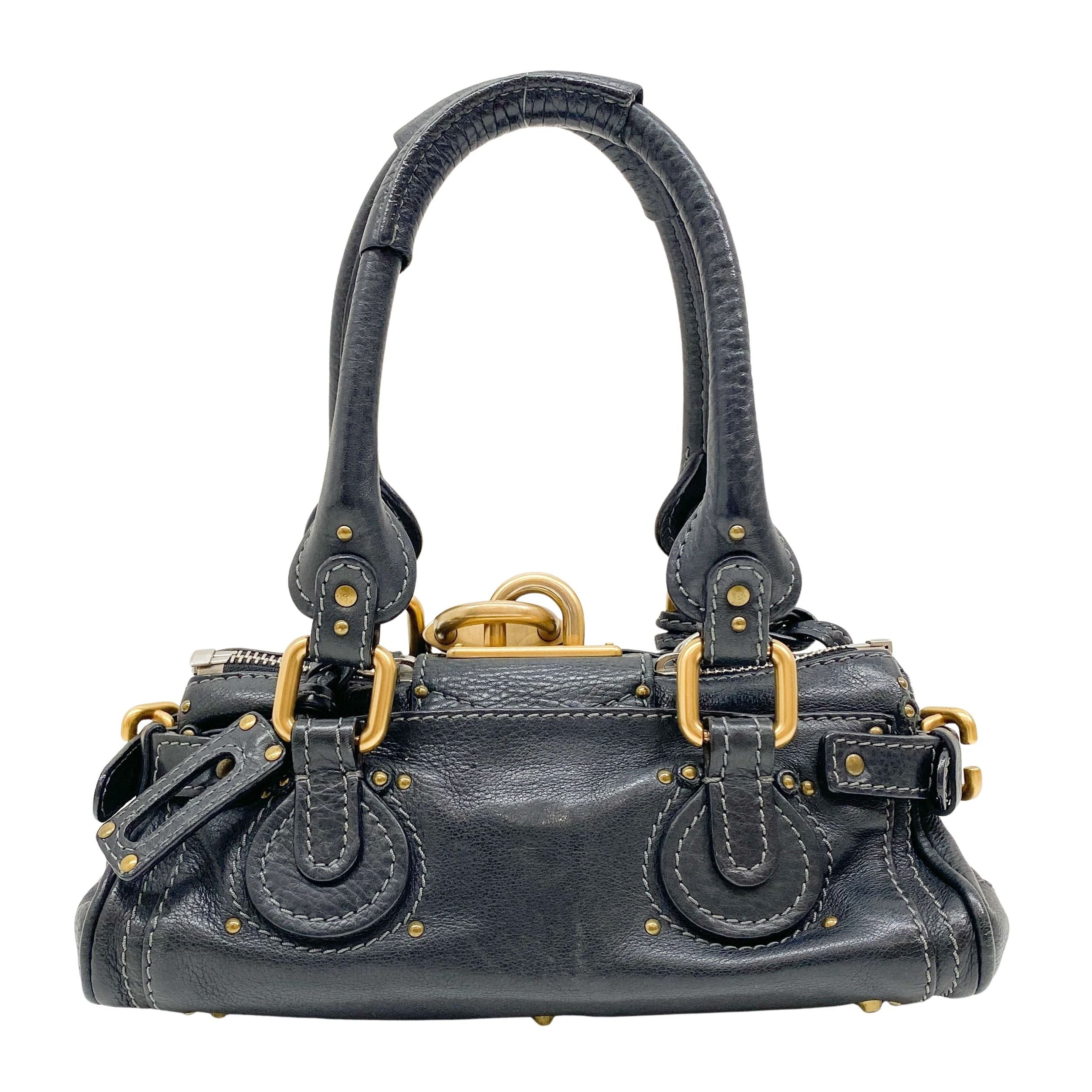 Mini Paddington Black Leather Shoulder Bag