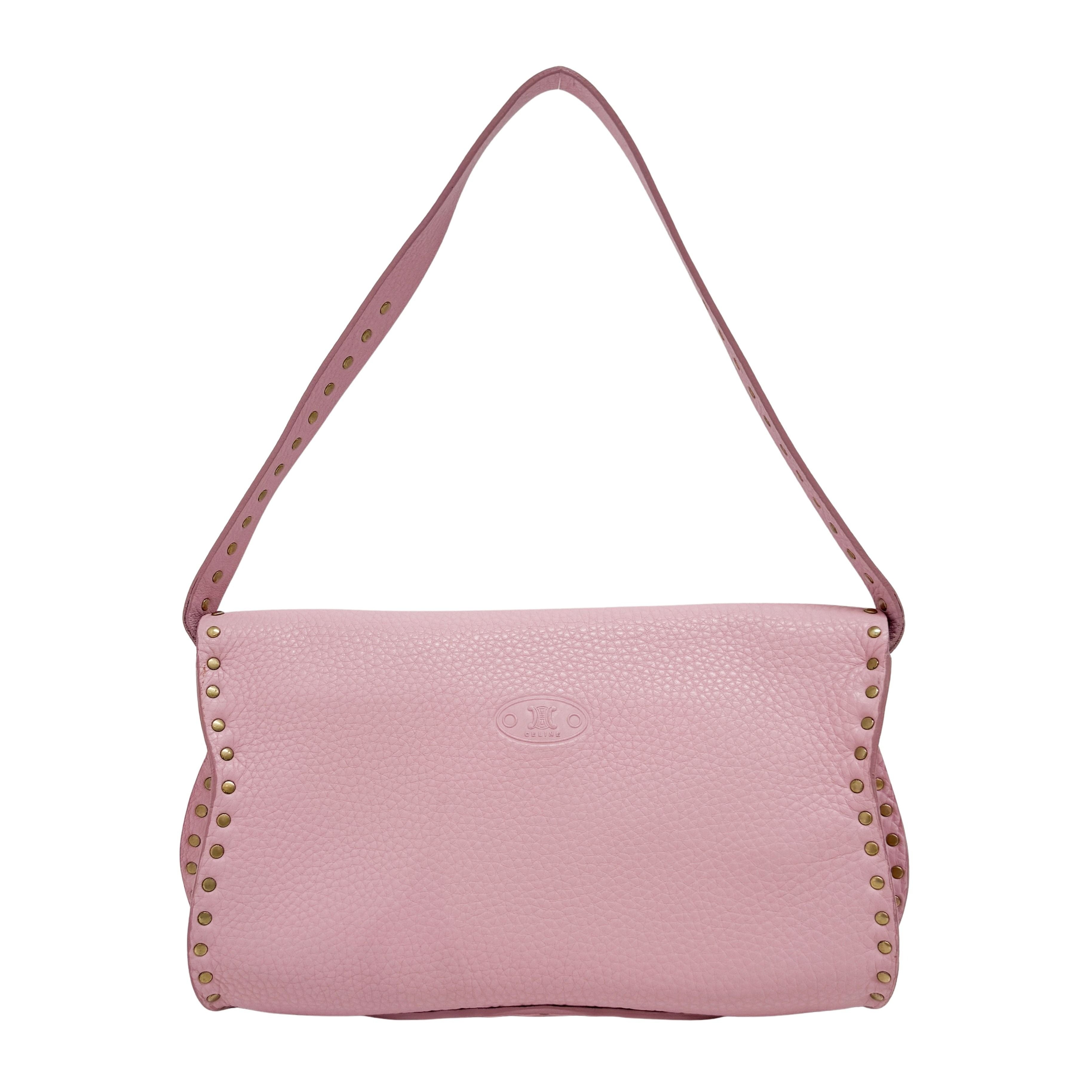 Pink Leather Shoulder Bag