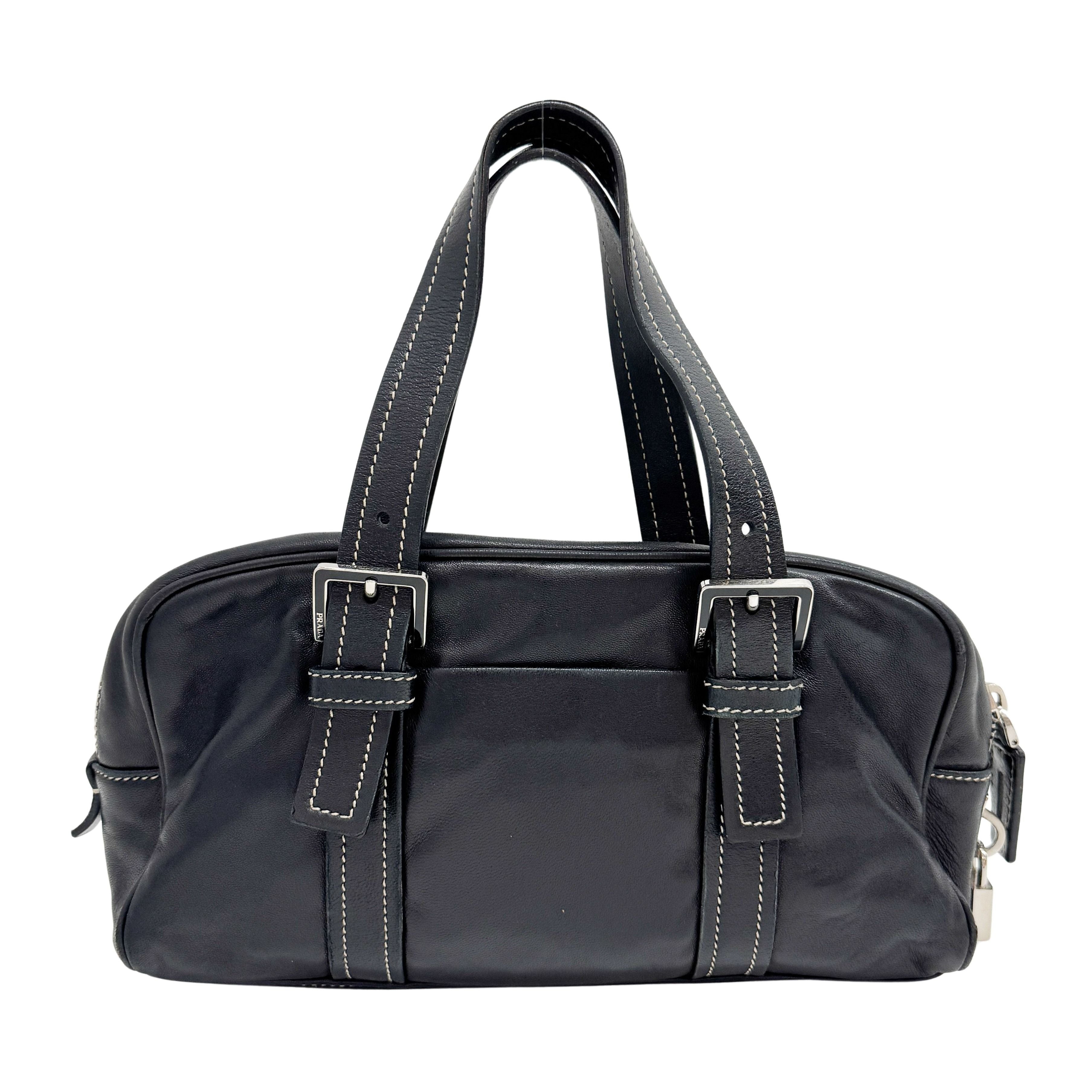 Nappa Hydra Black Leather Hand Bag