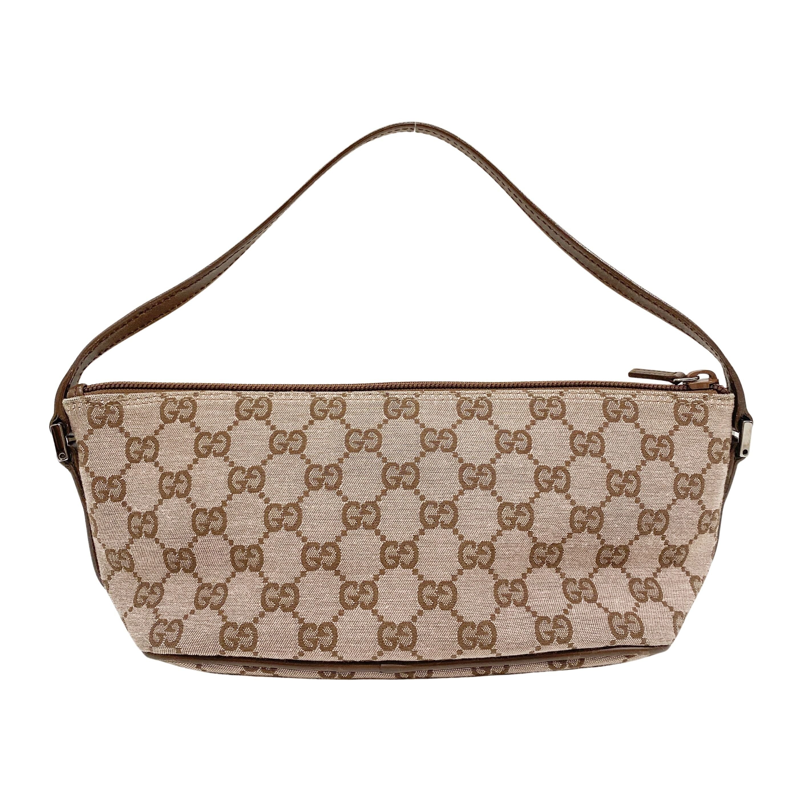 GG Canvas Brown Boat Shoulder Bag