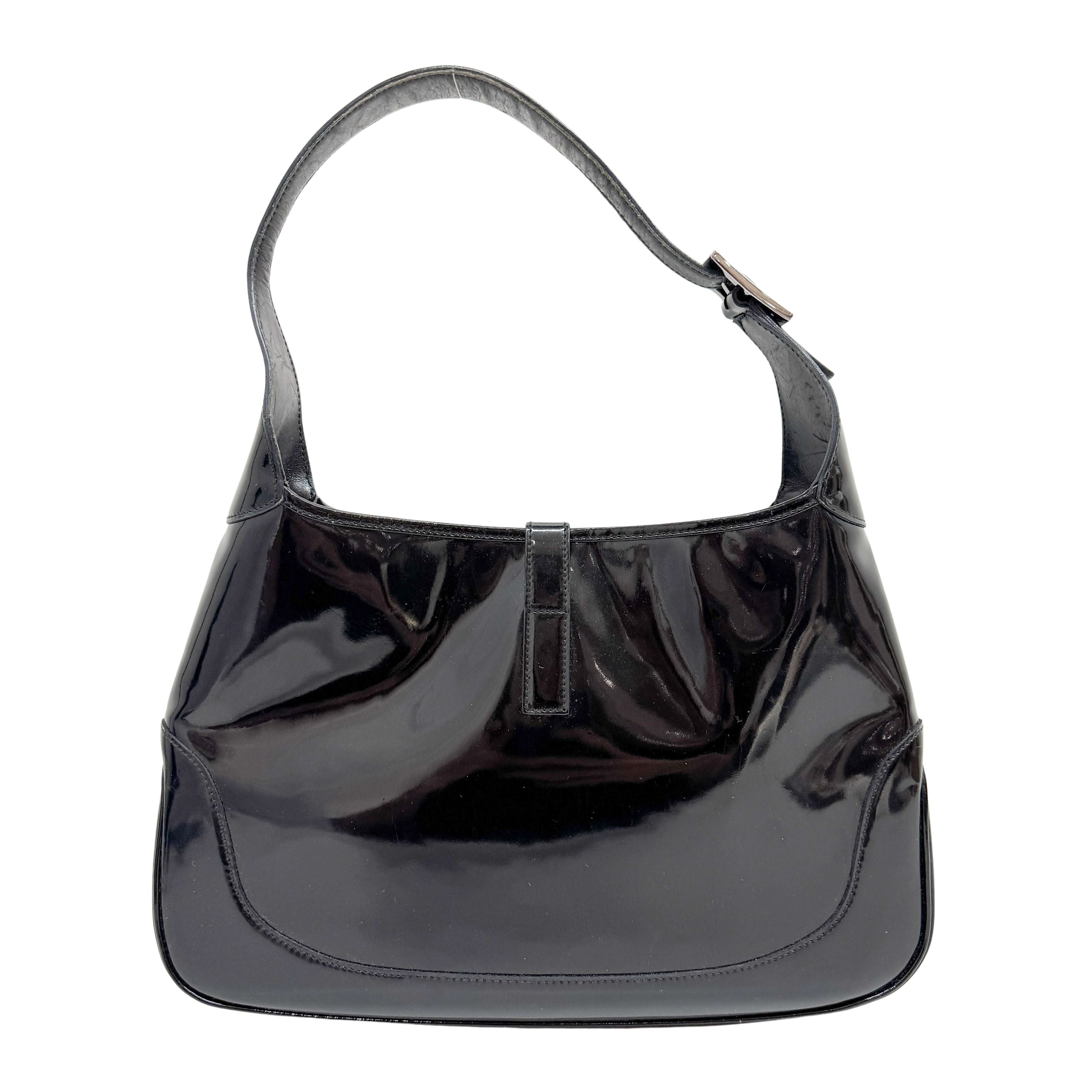 Jackie Black Patent Leather Shoulder Bag