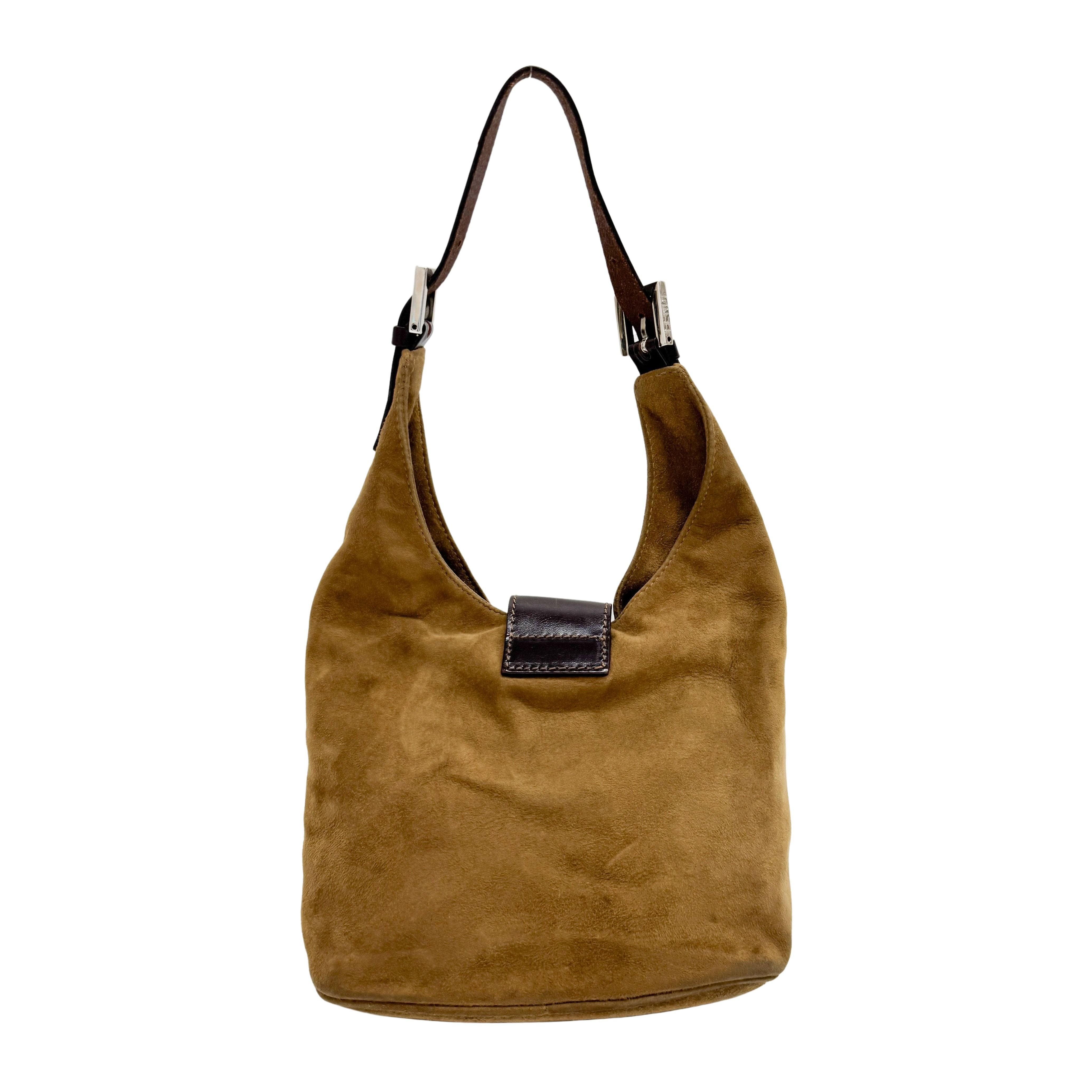 Vintage Brown Suede Shoulder Bag