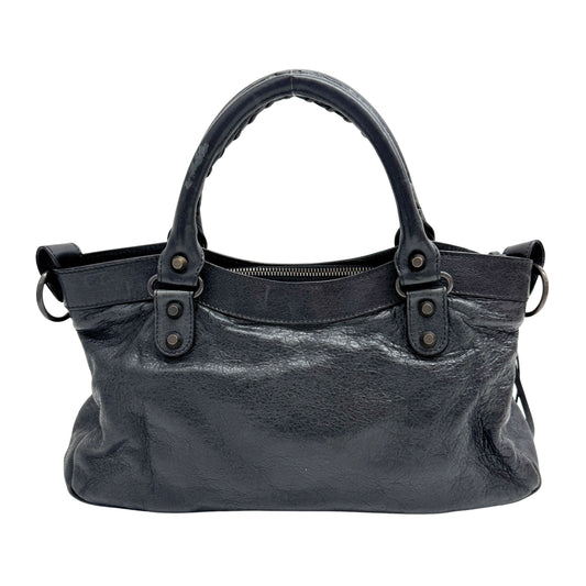 The First Black Calfskin Leather Two Way Bag
