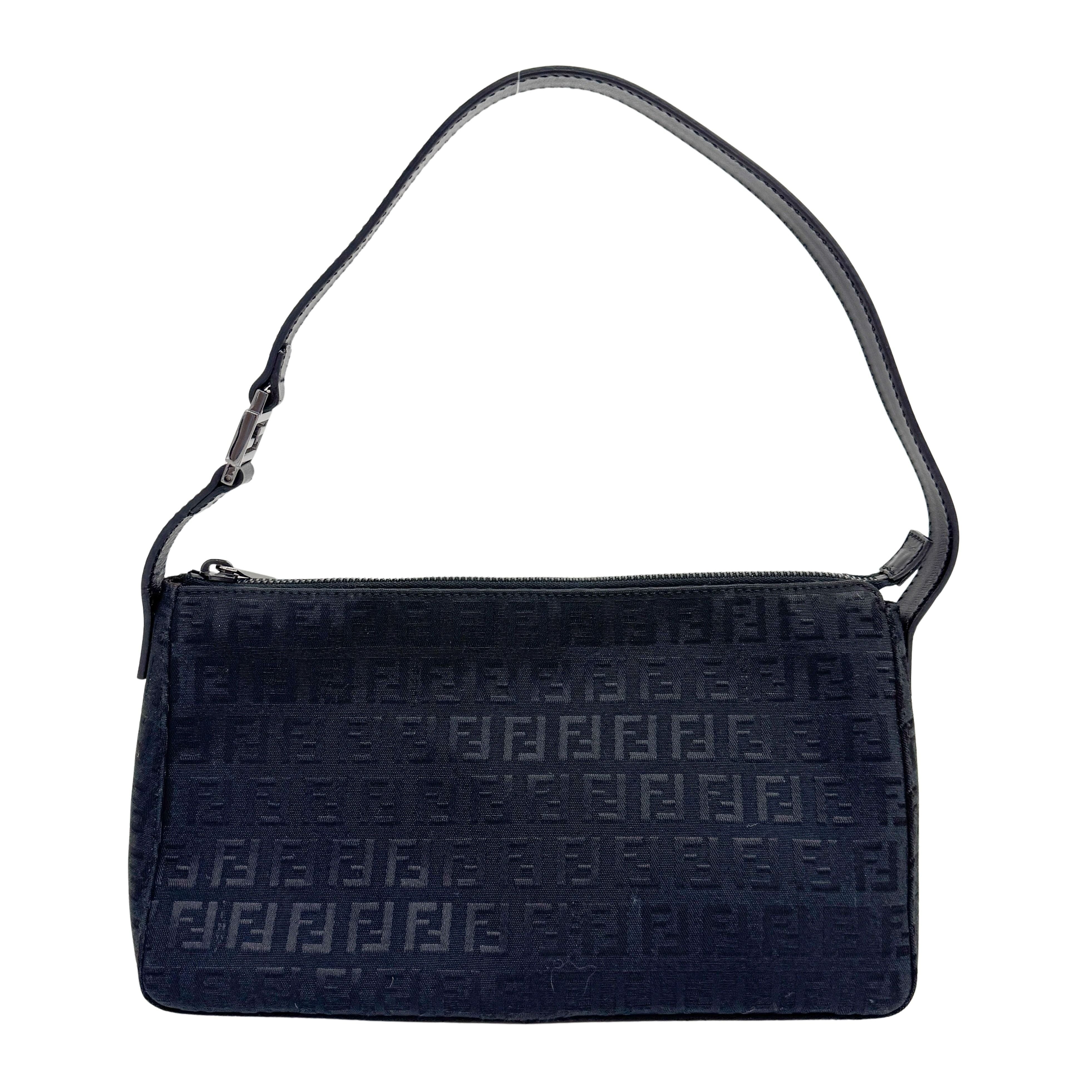 Zucca Black Canvas Shoulder Bag