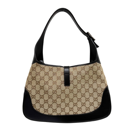 Jackie Beige Canvas Shoulder Bag