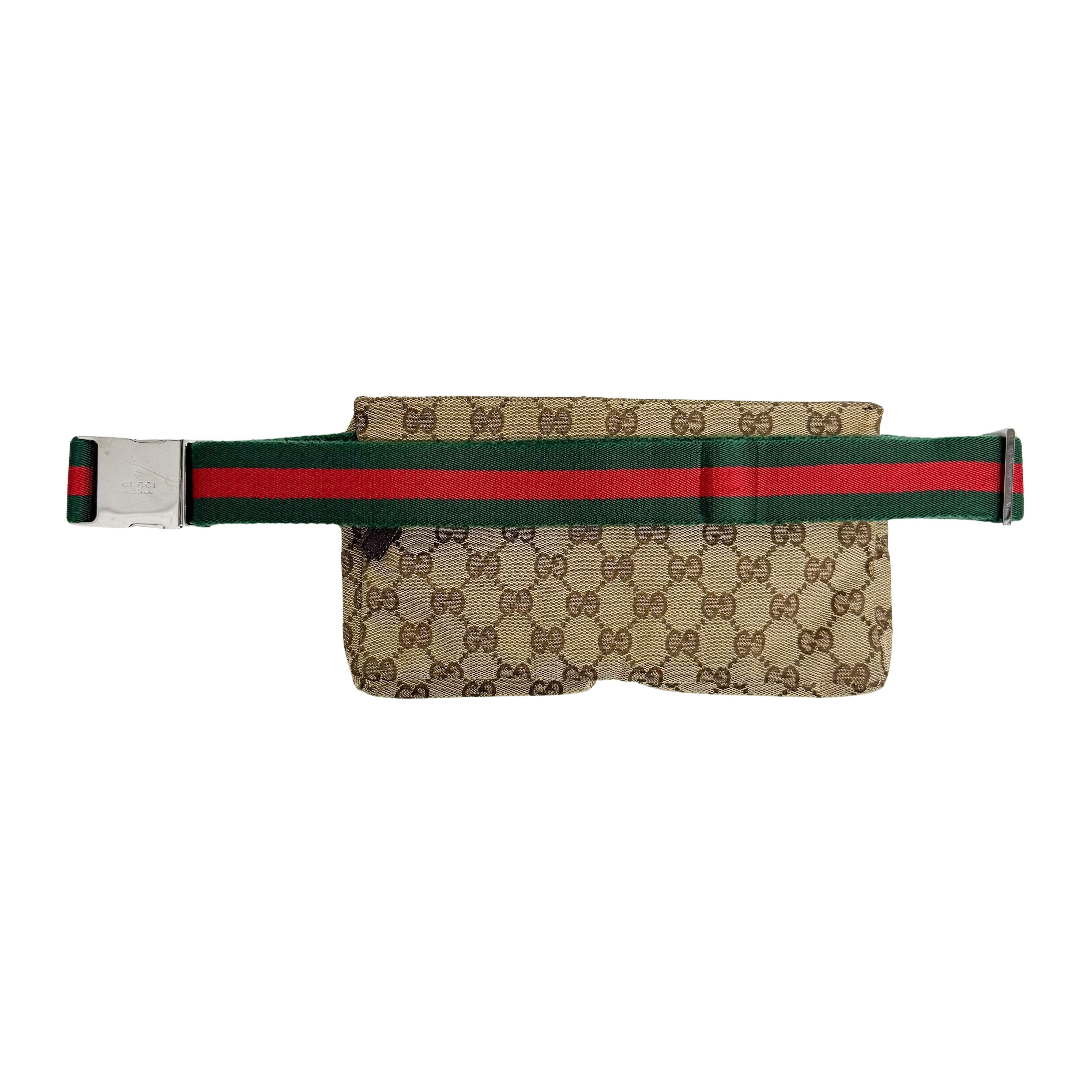 GG Brown Canvas Waist Bag