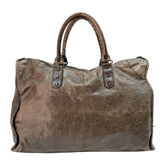 Motorcycle Weekender Olive Green Leather Hand Bag