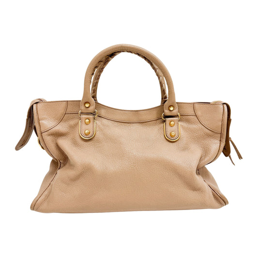 The Giant City Beige  Leather Two Way Bag