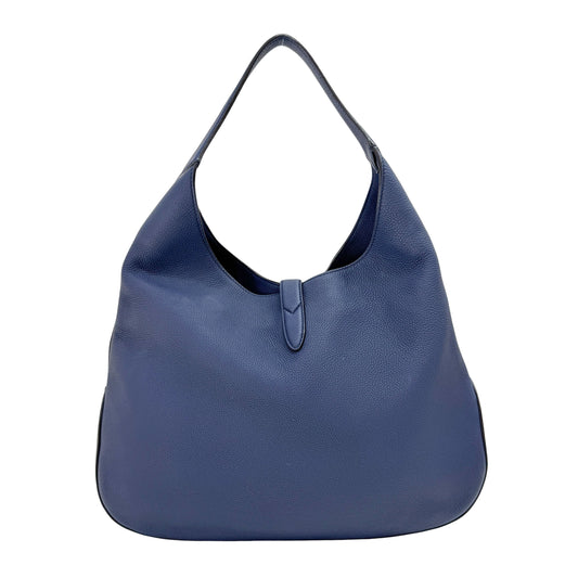 Jackie Blue Leather Shoulder Bag