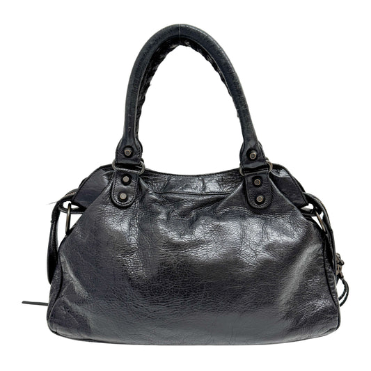 The Town Black Leather Two Way Bag