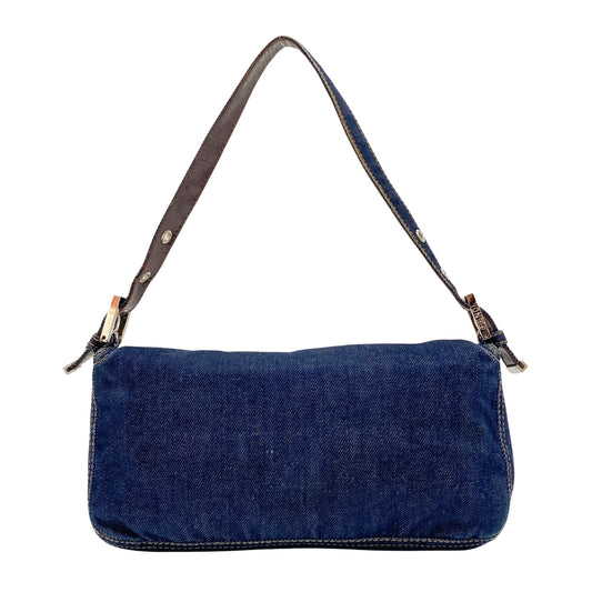 Baguette Blue Denim Shoulder Bag