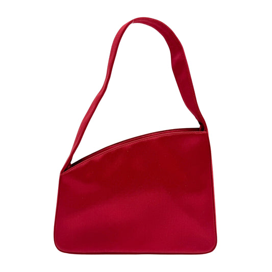 Vintage Red Triangle Satin Shoulder Bag