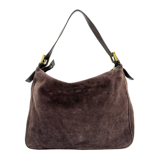 Mamma Baguette Brown Suede Shoulder Bag