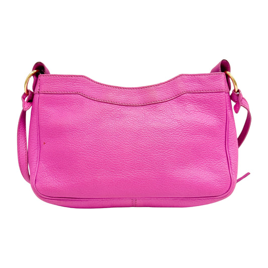 Giant Hip Pink Calfskin Leather Shoulder Bag