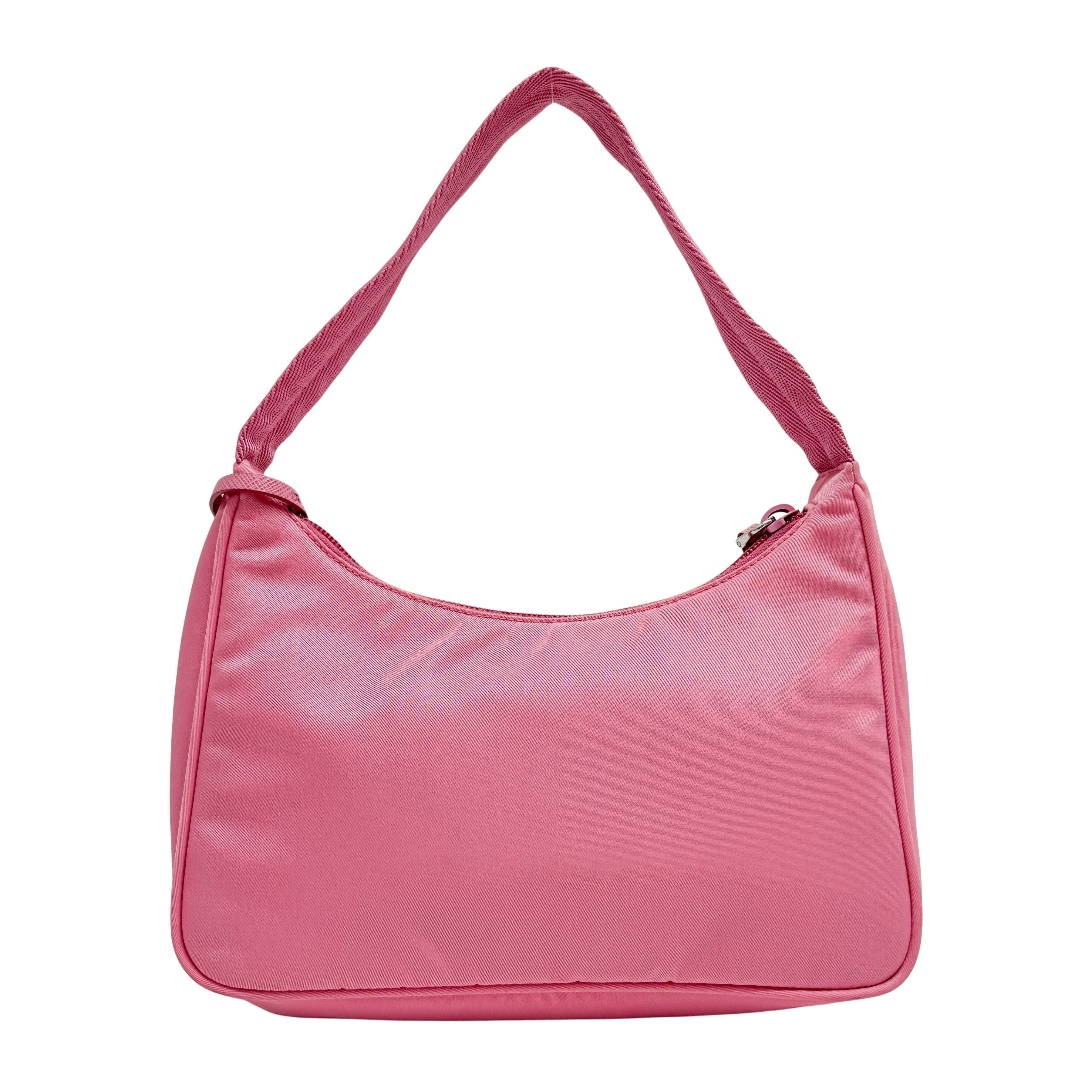 Tessuto Pink Nylon Handle Bag