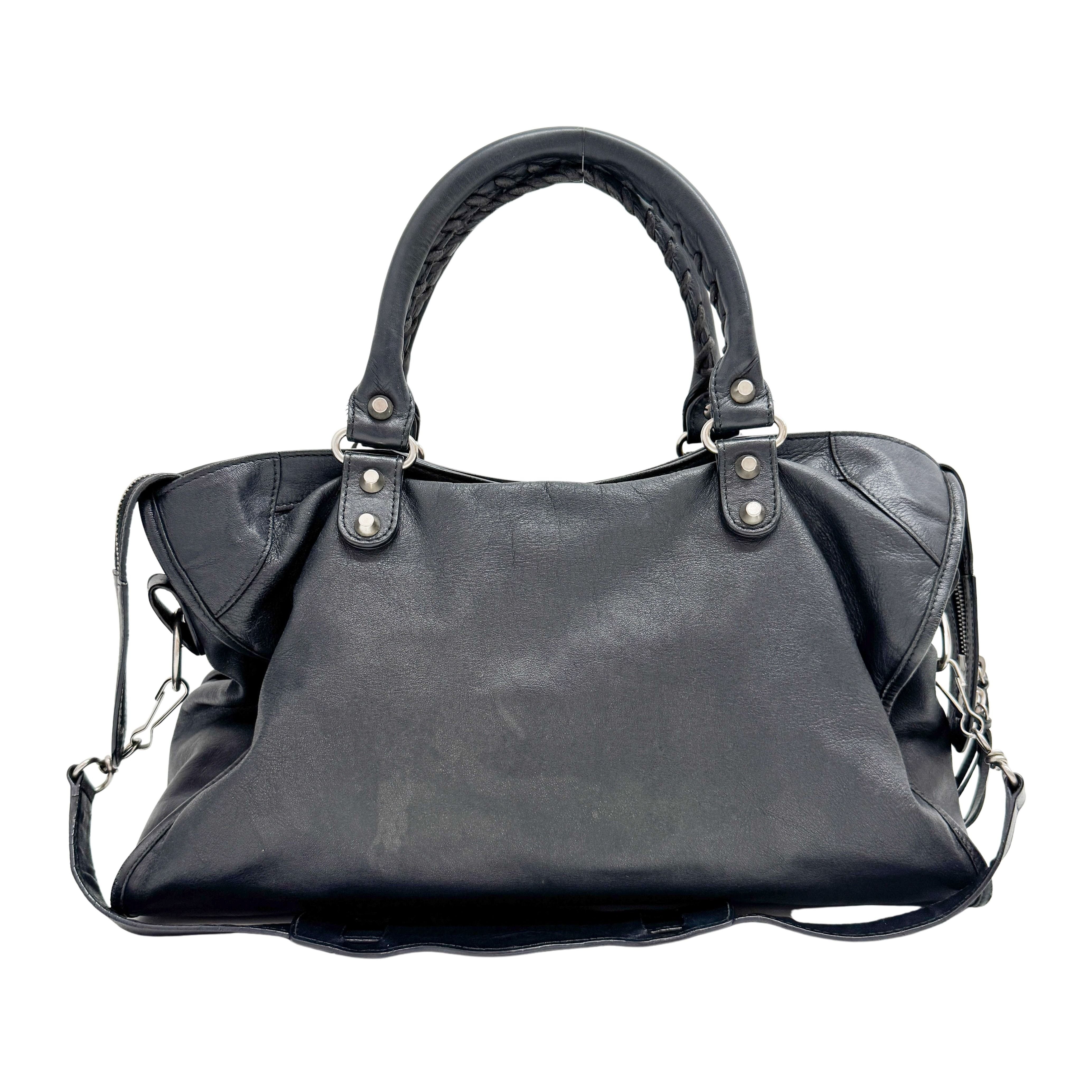 The City Black Leather Bag