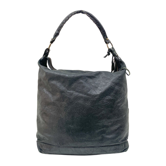 The Day Black Calfskin Leather Shoulder Bag