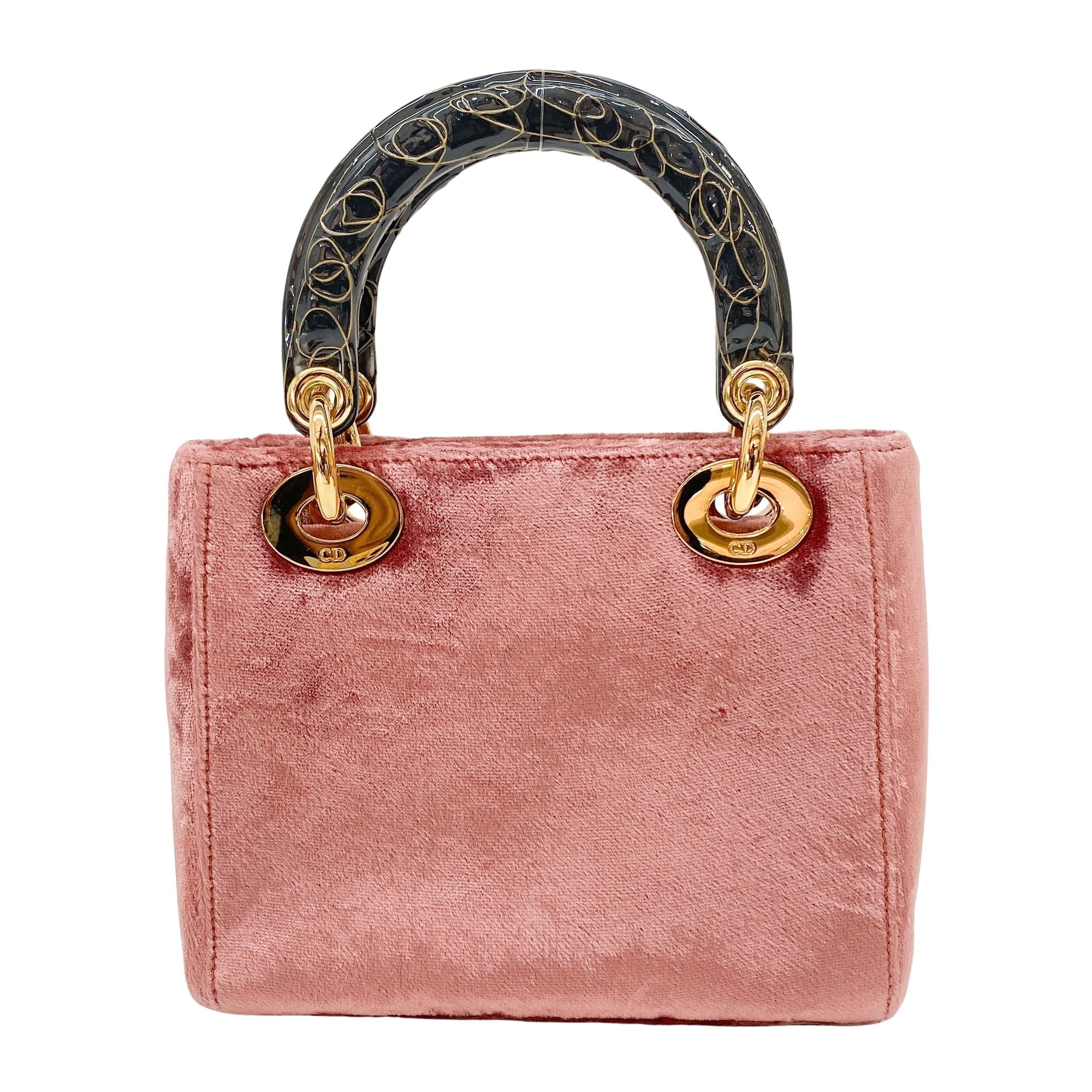 Vintage Pink Velvet Mini Hand Bag