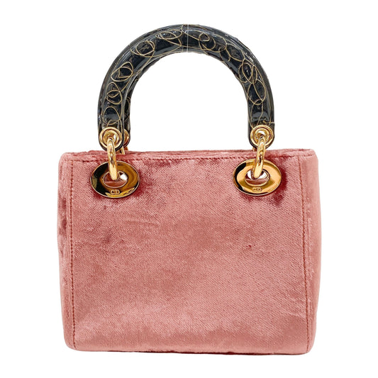 Vintage Pink Velvet Mini Hand Bag