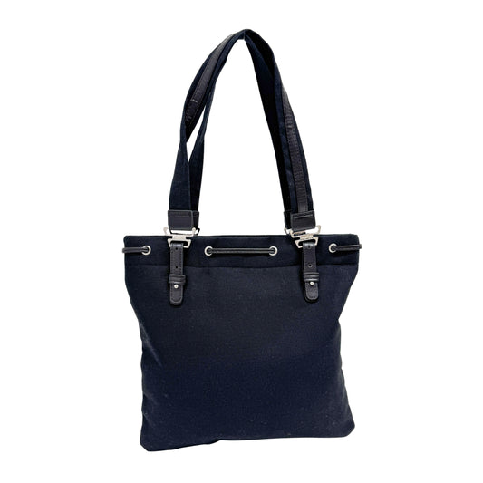 Vintage Black Canvas Shoulder Bag