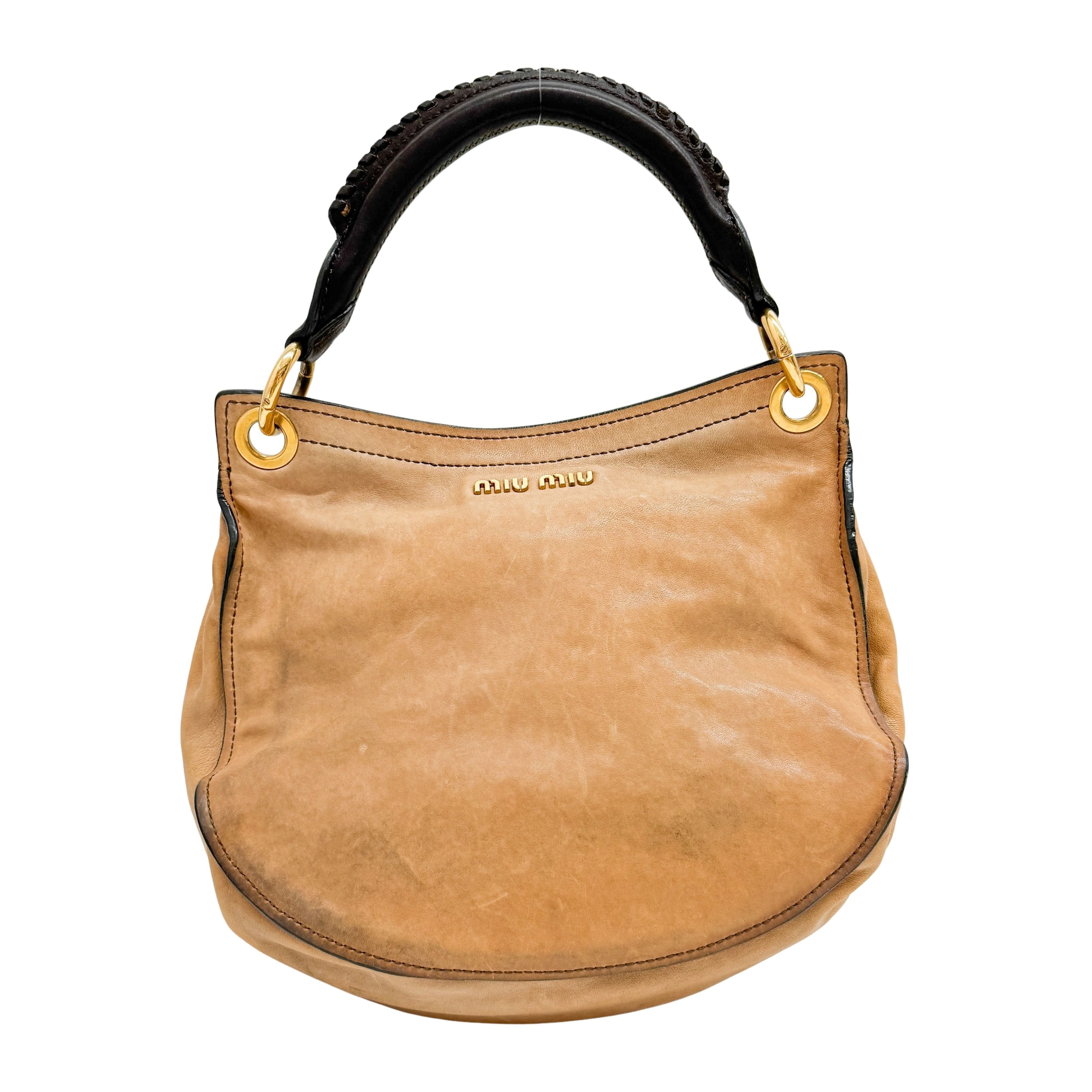 Archive Grey Ostrich Brown Leather Two Way Bag