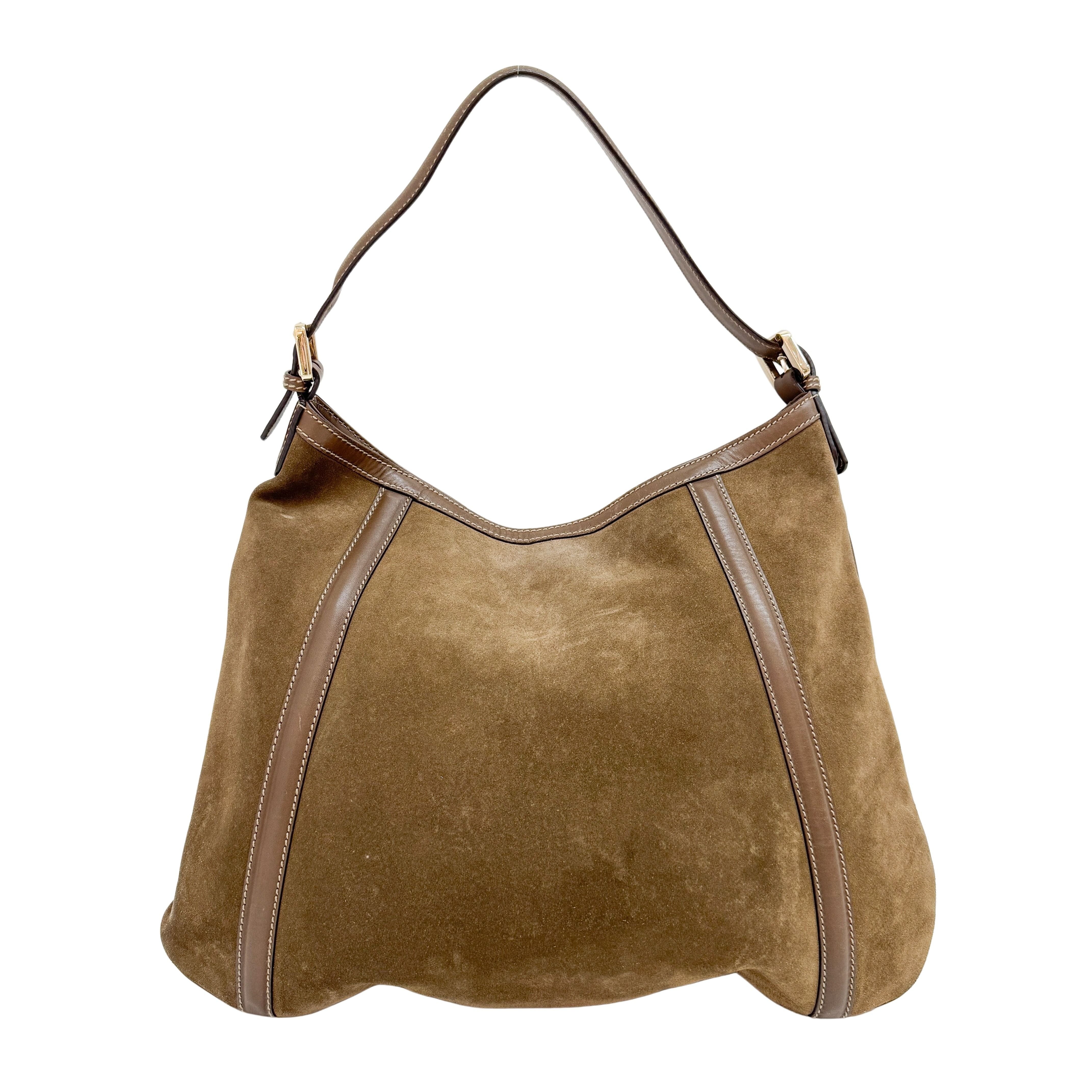 Brown Suede Shoulder Bag