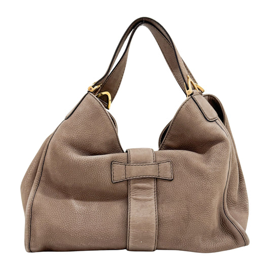 Stirrup Brown Nubuck Leather Shoulder Bag