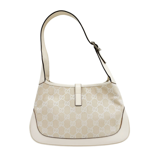 Jackie White GG Canvas Shoulder Bag