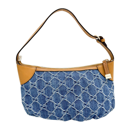 GG Blue Denim Pochette Shoulder Bag