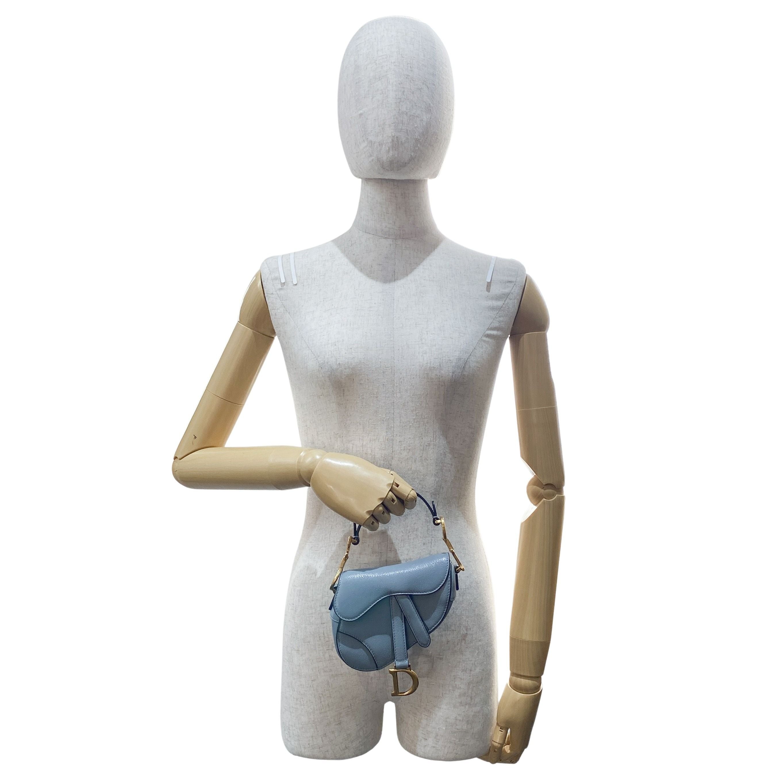 Mini Saddle Blue Leather Hand Bag