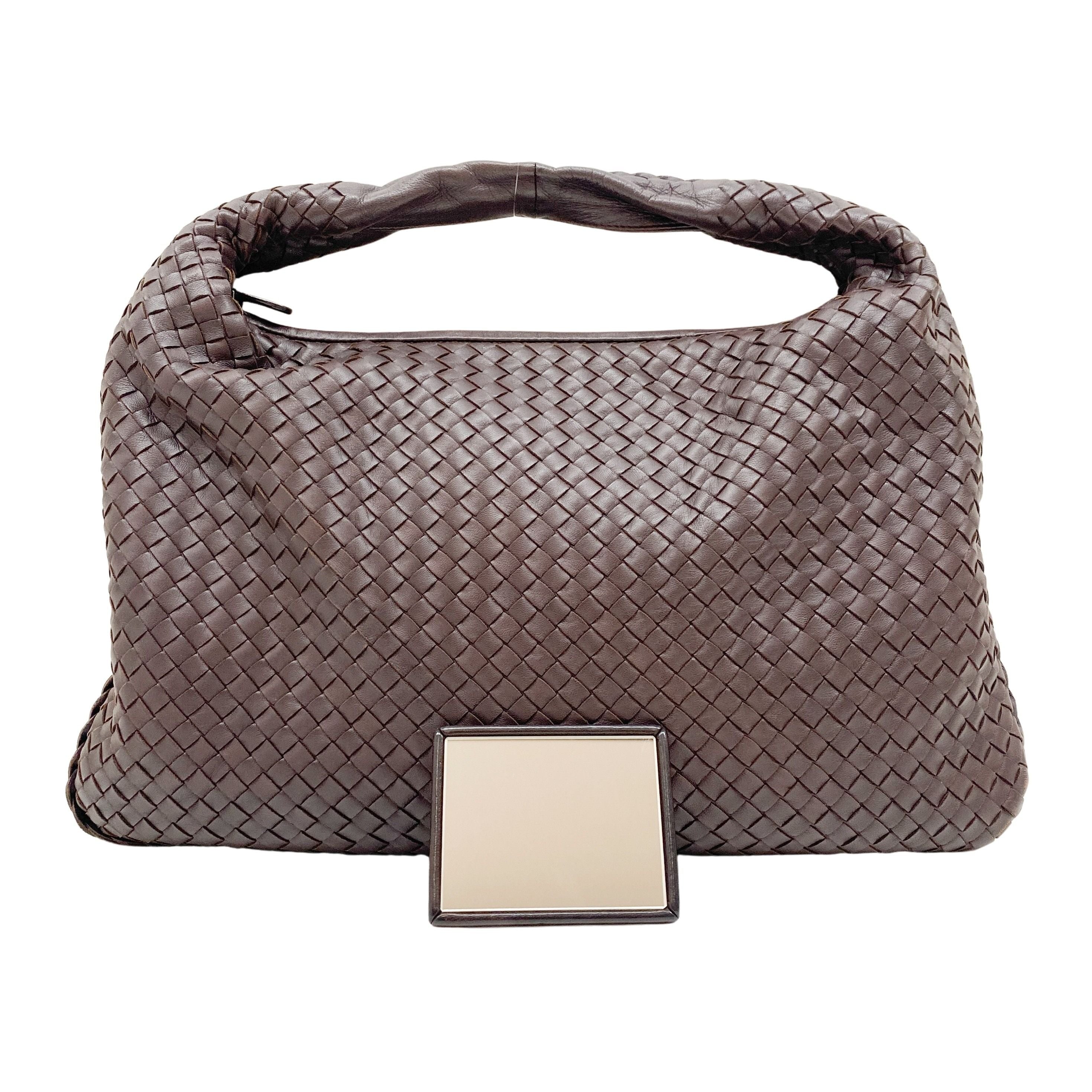 Intrecciato Brown Leather Hobo Bag