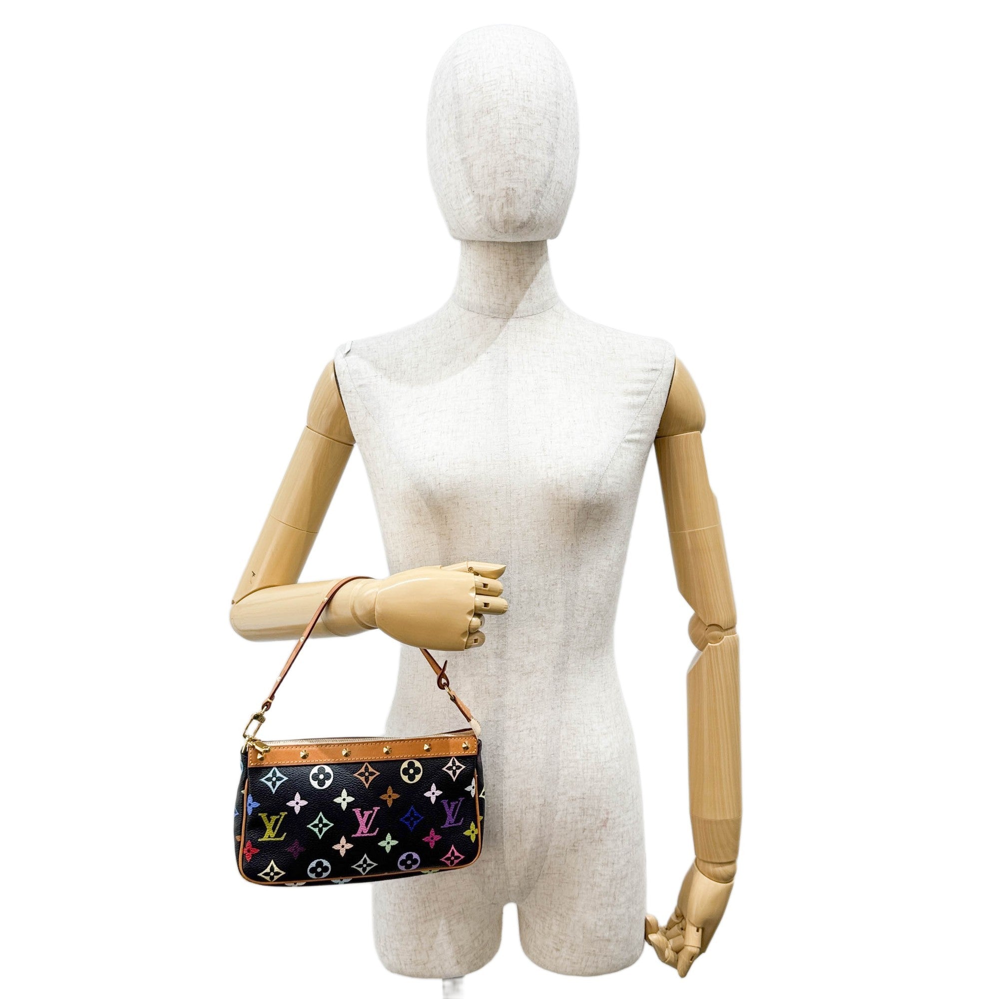 LV x Takashi Murakami Black Canvas Pochette Accessoire