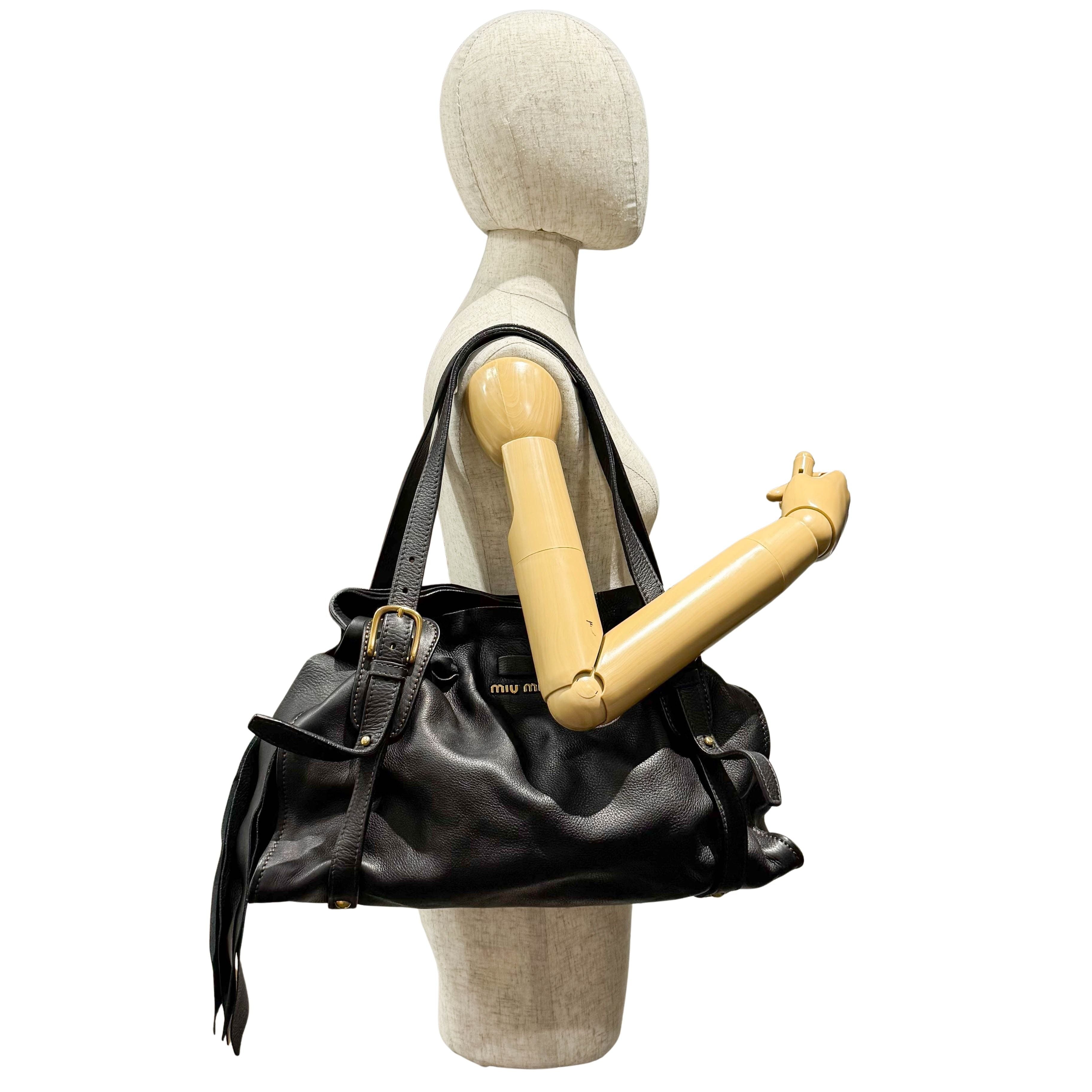 Black Leather Shoulder Bag