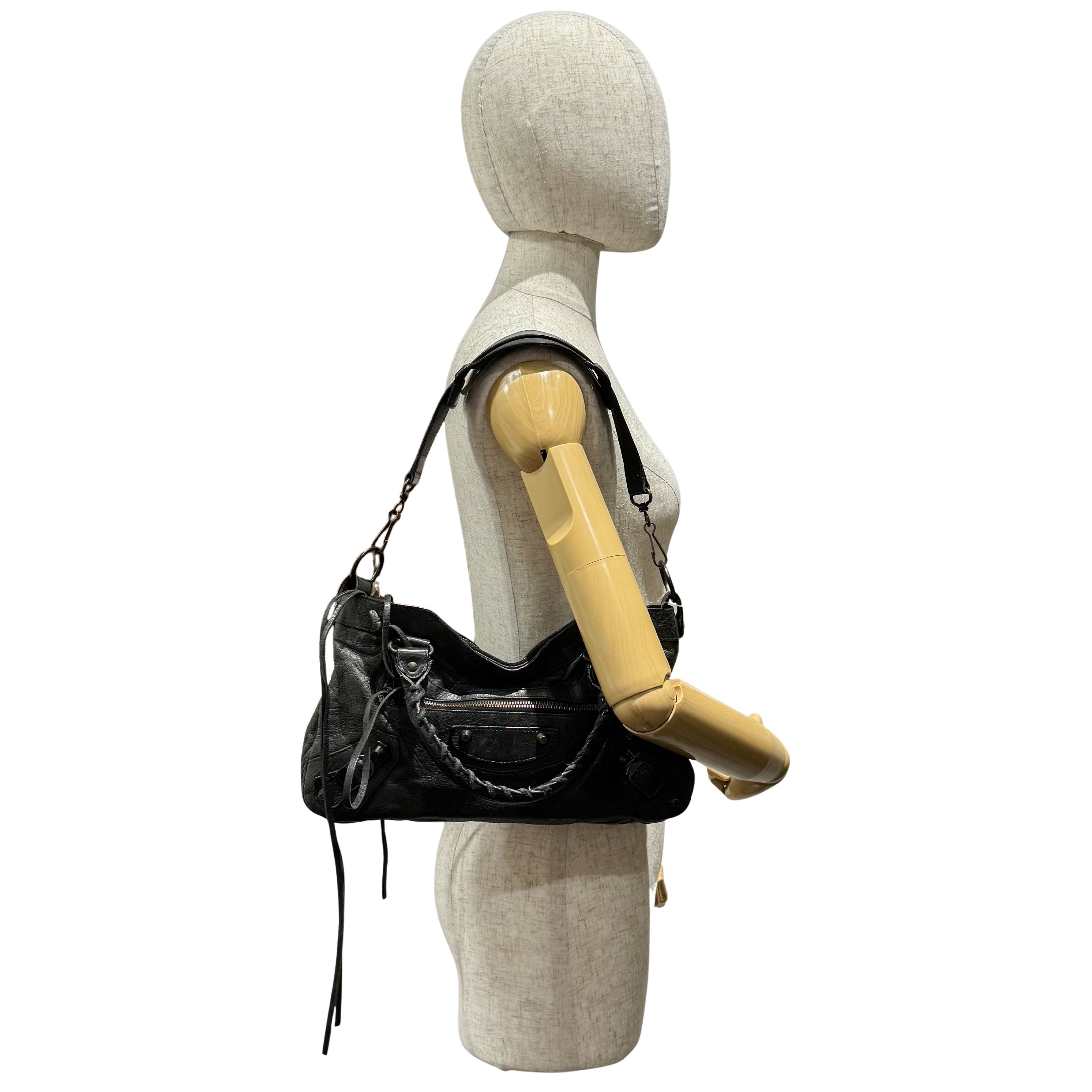 The First Black Calfskin Leather Handlebag