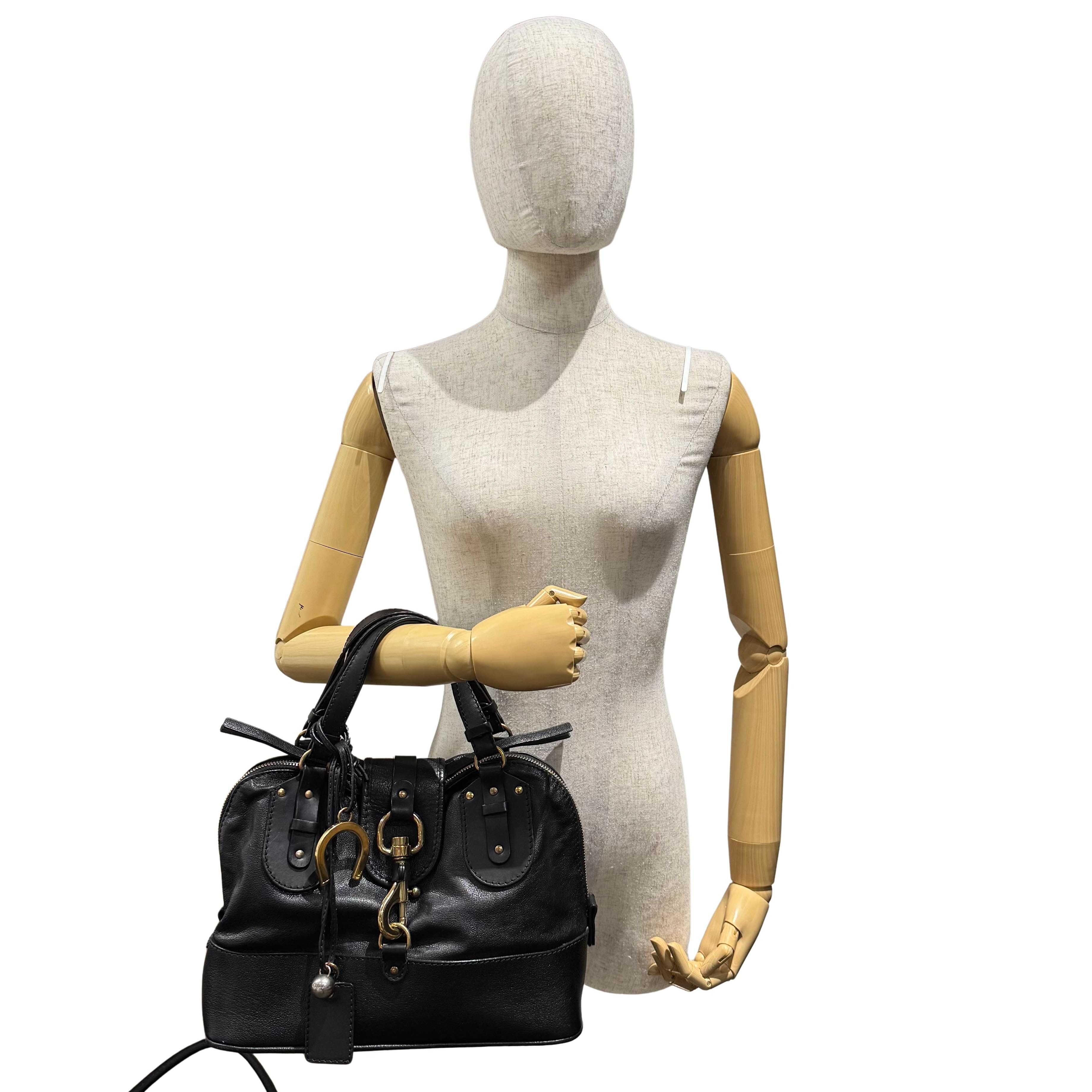 Kerala Black Leather Handbag