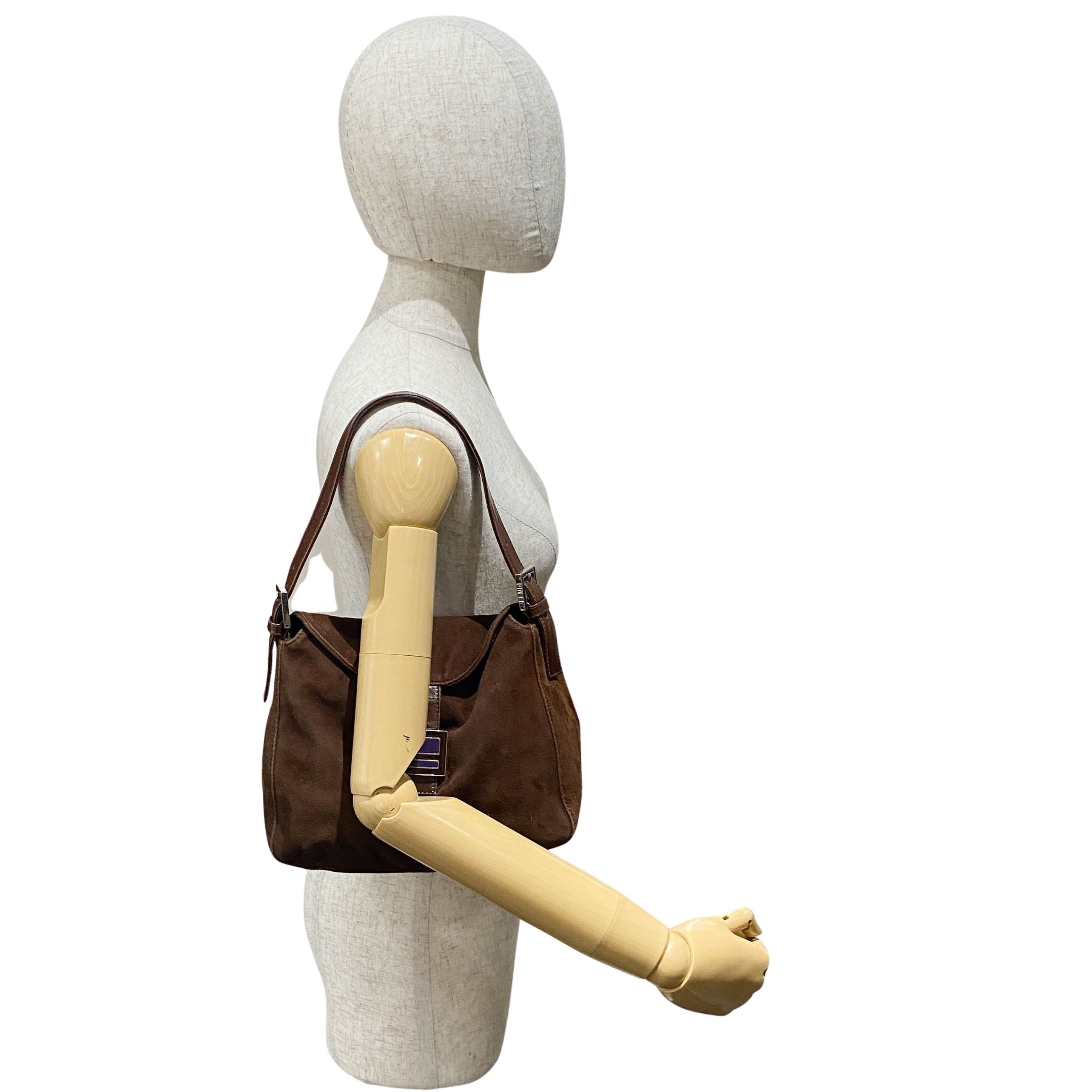 Vintage Brown Suede Shoulder Bag