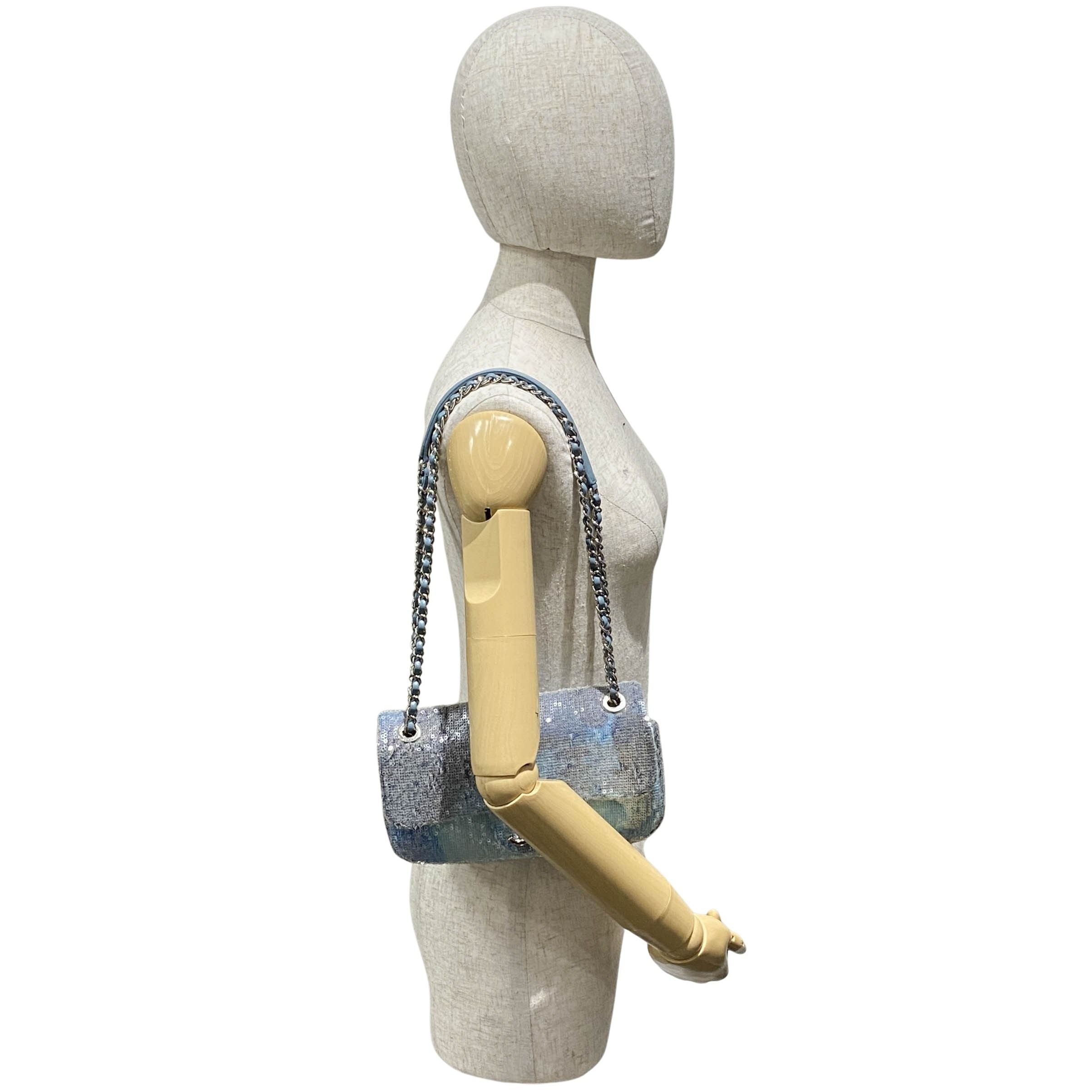 Small Waterfall Timeless Blue Sequin Bag