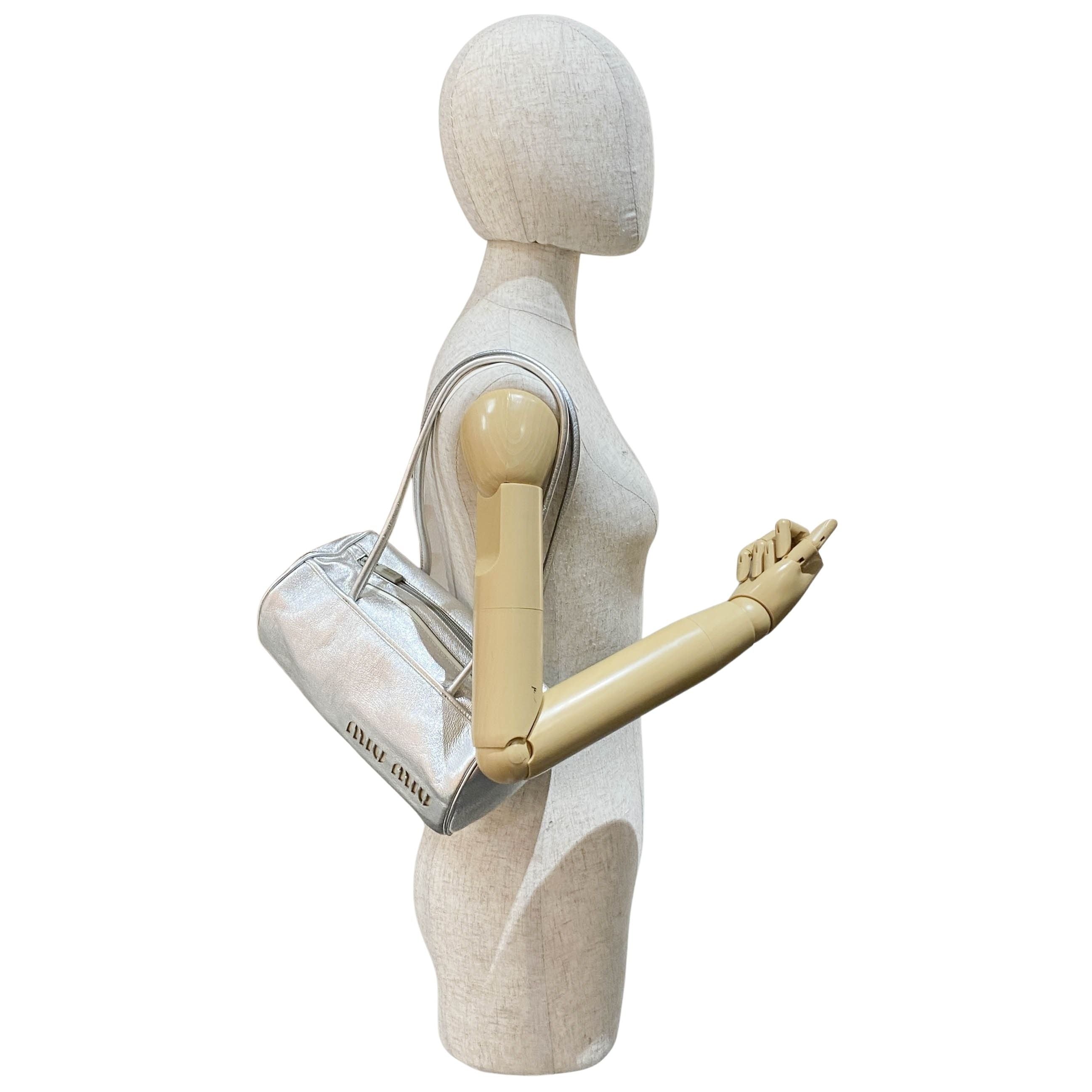 Archive Light Up Silver Leather Shoulder Bag