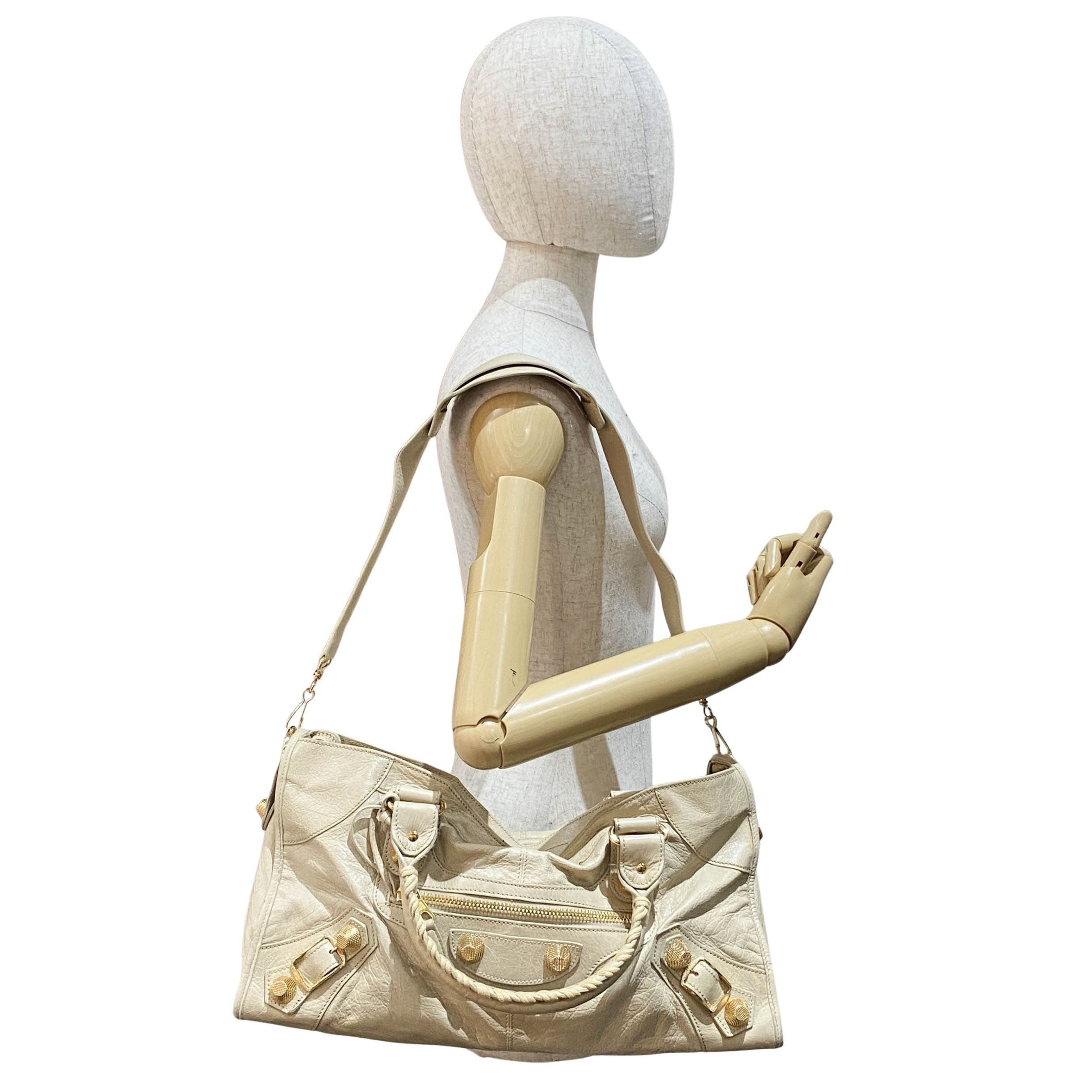 The Part Time Light Beige Calfskin Leather Two Way Bag