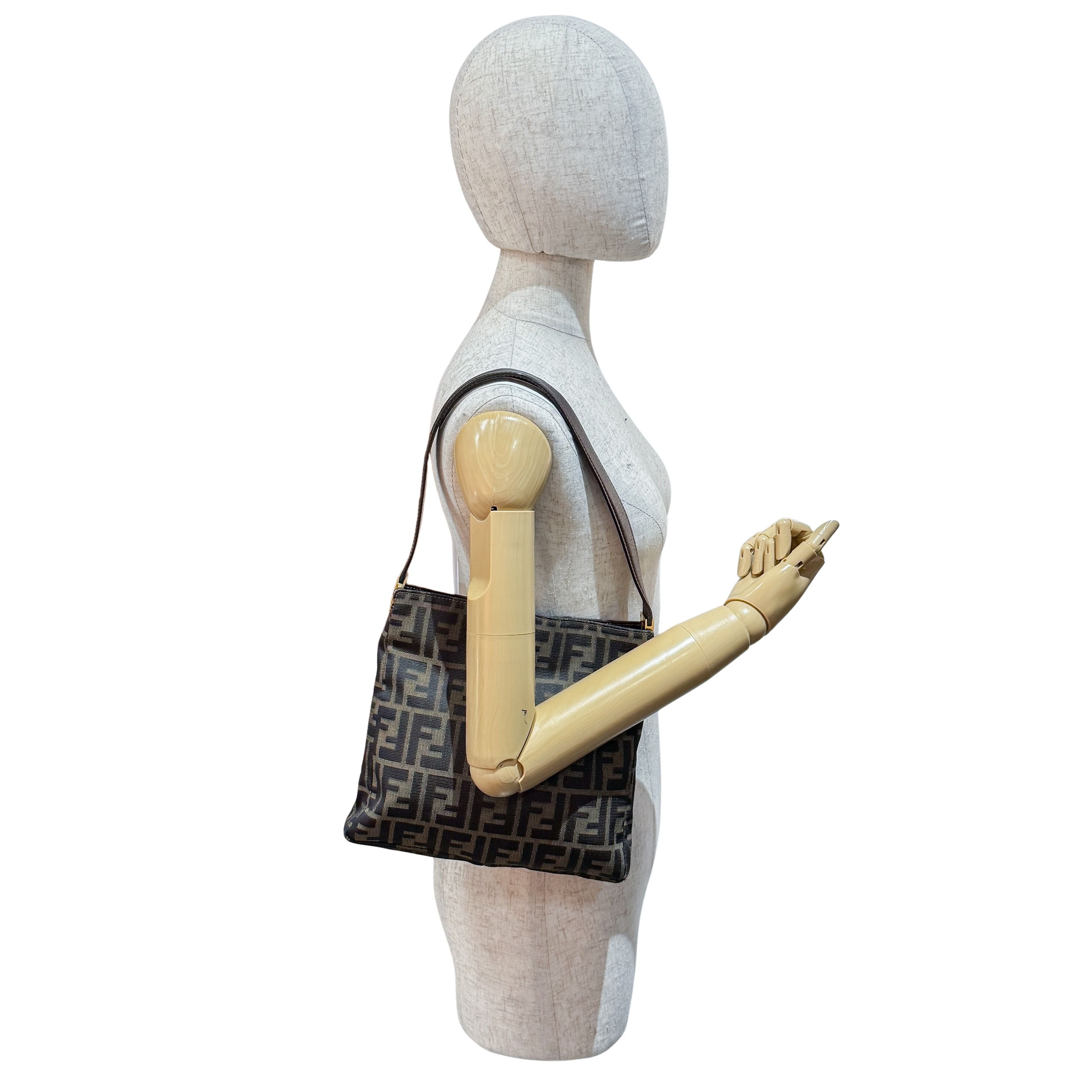 Zucca Brown Canvas Shoulder Bag